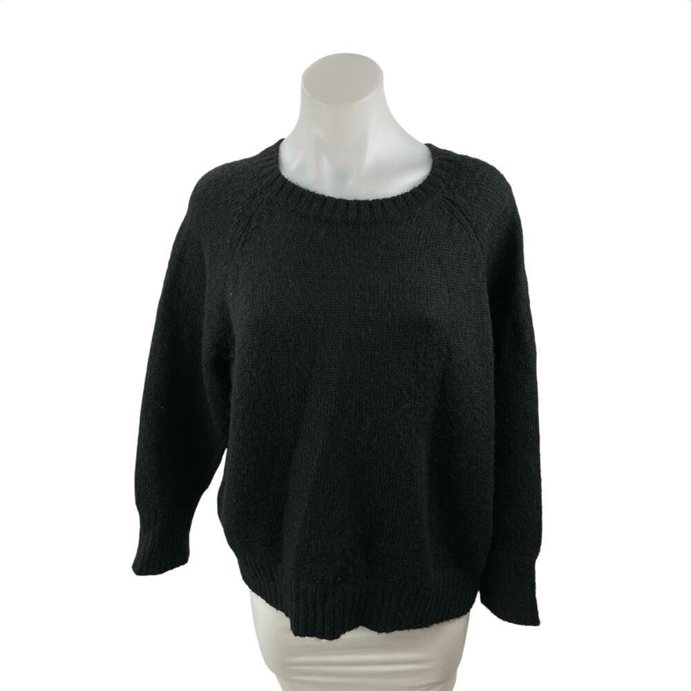 Old Navy Women's Black Long Sleeve Round Neck Knit Sweatshirt Sweater Top SP